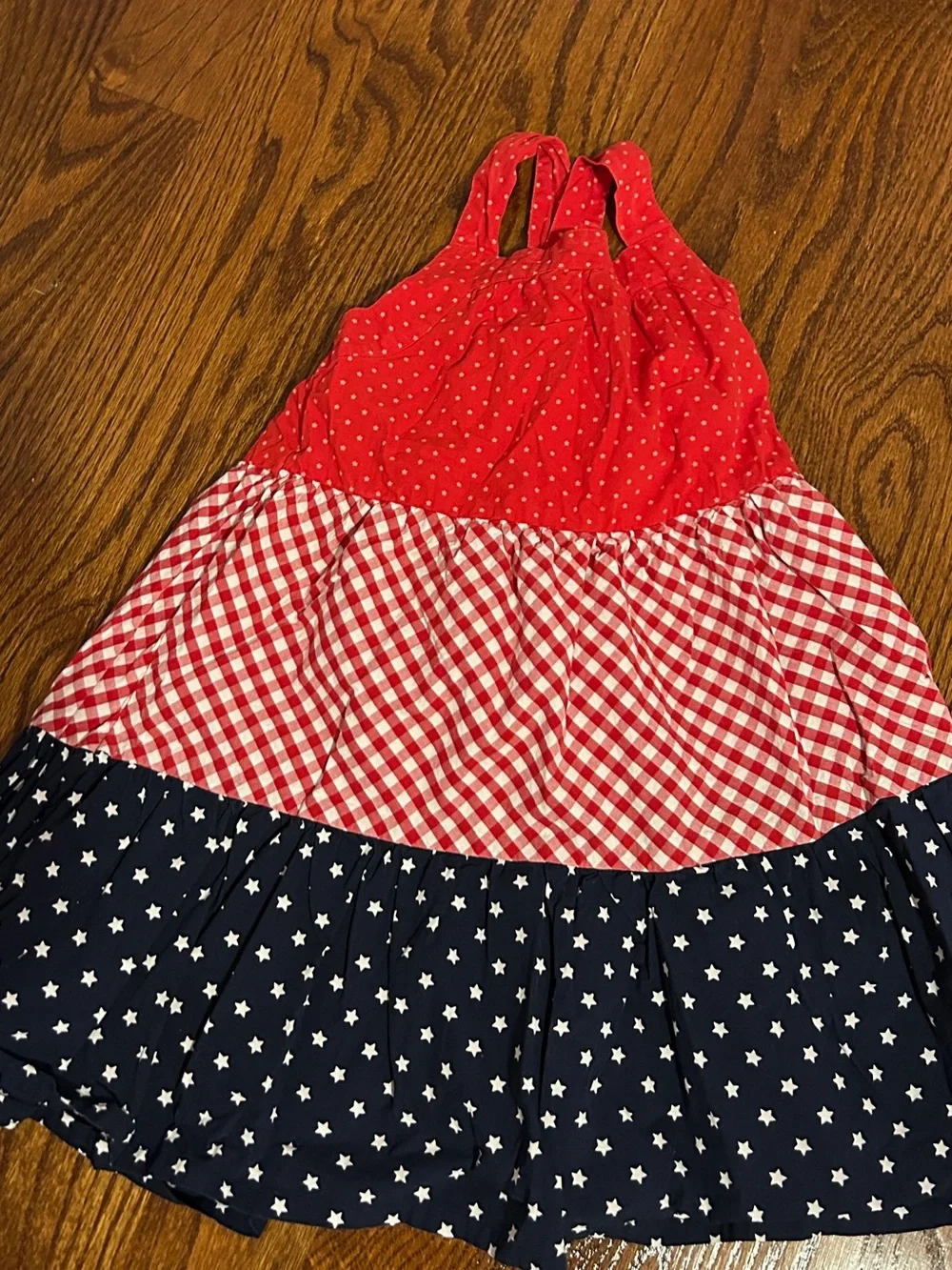Gymboree Red, White & Navy Star & Gingham Dress